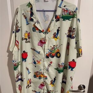 Saturday Morning Cartoon Character Casual Button Down Shirt